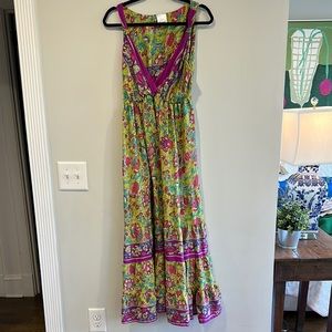 Floral Maxi Dress with Purple Accents